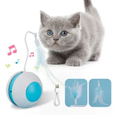 Pet Electric Toy Ball Feather Teaser Cat Stick 2025