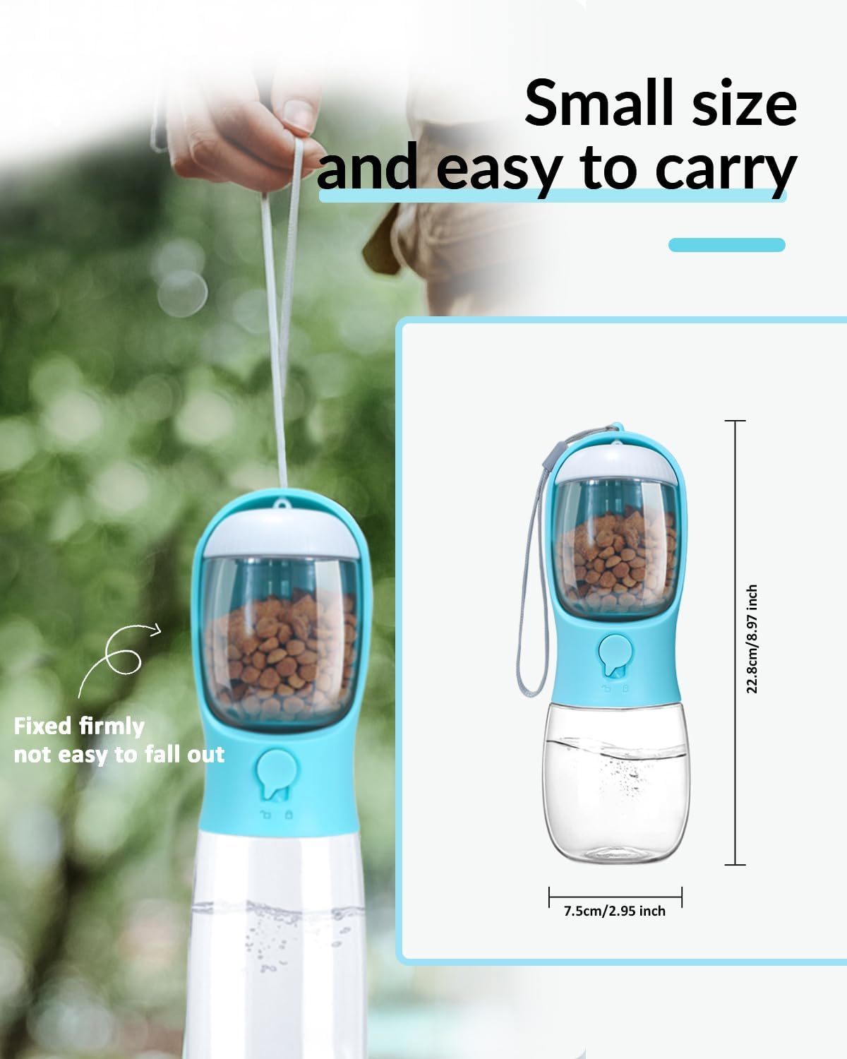 Dog Water Bottle With Food Container Portable