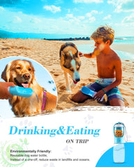 Dog Water Bottle With Food Container Portable